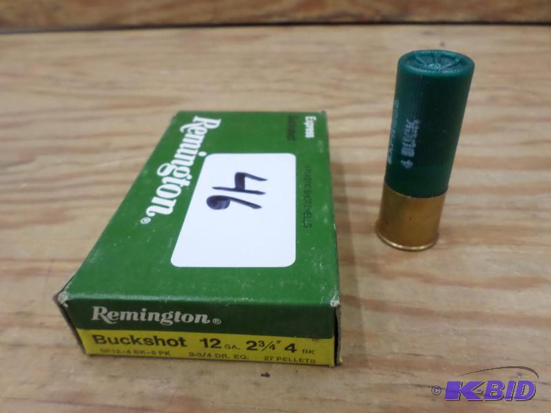 lot 46 image: (5) Remington 12-Gauge 2.75" #4 Buckshot...