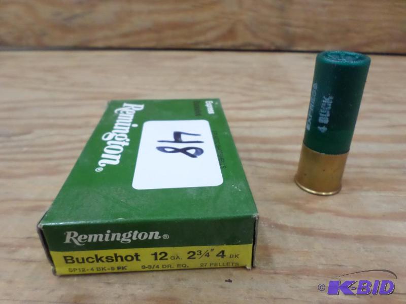 lot 48 image: (5) Remington 12-Gauge 2.75" #4 Buckshot...