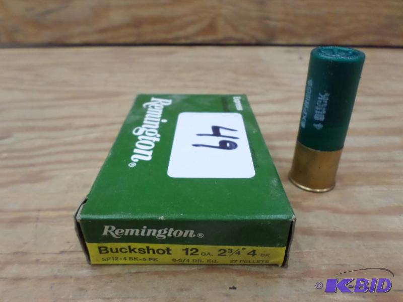 lot 49 image: (5) Remington 12-Gauge 2.75" #4 Buckshot...