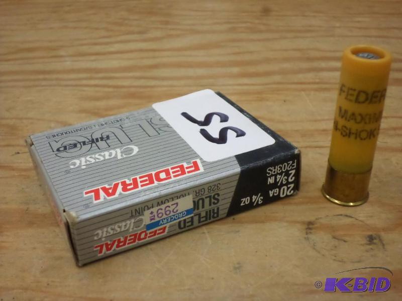 lot 55 image: (5) Federal 20-Gauge 2.75" 34oz Rifled ...