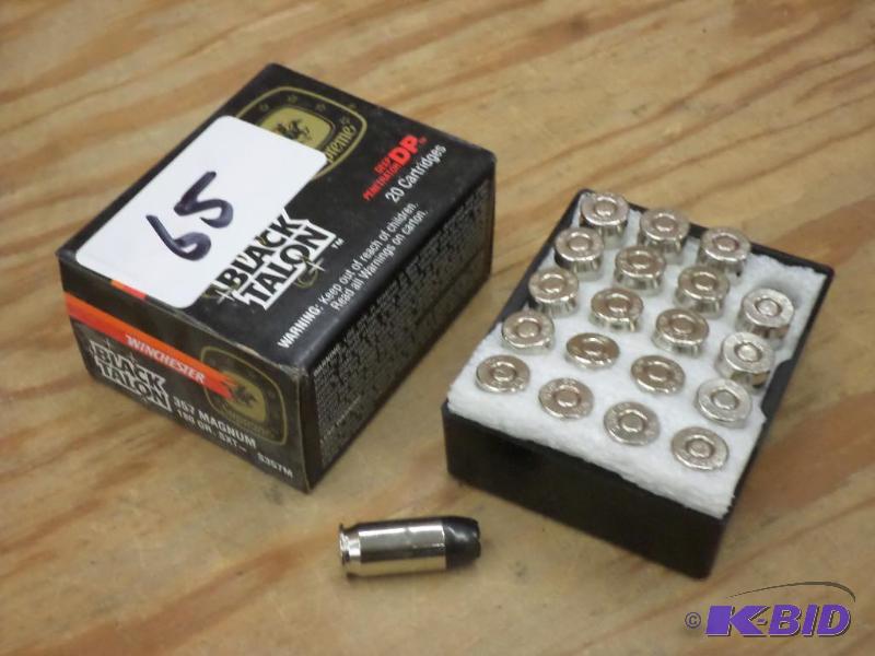 lot 65 image: (20) Rounds Winchester Black Talon .357-Magnu...