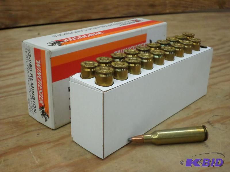 lot 67 image: (20) Rounds Winchester .22-250 Remington 55gr...