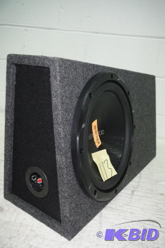 lot 113 image: 12 Subwoofer box w blown Kenwood sub