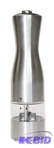lot 128 image: iTouchless Stainless Steel Battery Powered Salt or Pepper Mill