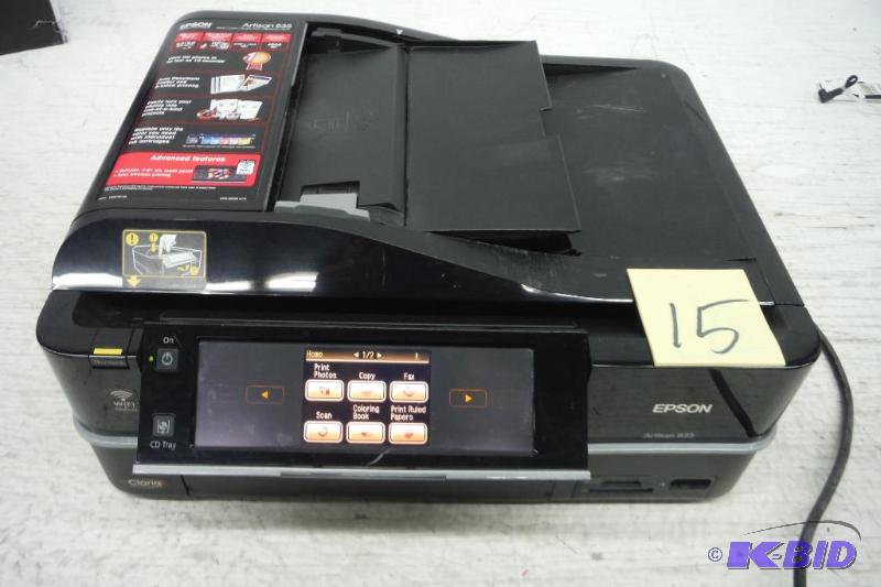 lot 15 image: Epson Artisan 835 Wireless All-in-One Color Inkjet Printer, Copier, Scanner, Fax (C11CA73201)