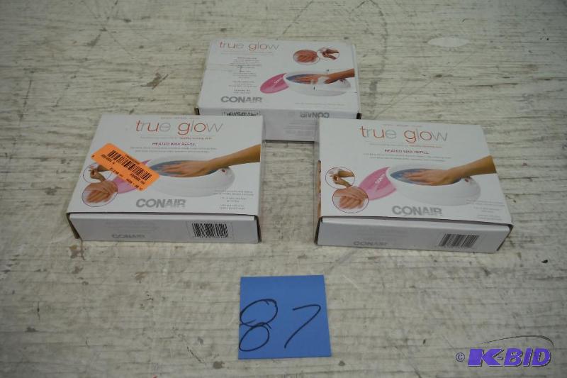 lot 87 image: Lot of 3 Conair True Glow Heated Paraffin Replacement Wax