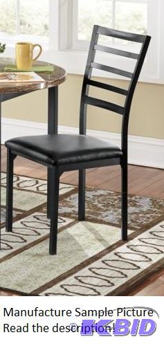 Pair of Dining Chairs - Two chairs with leath...