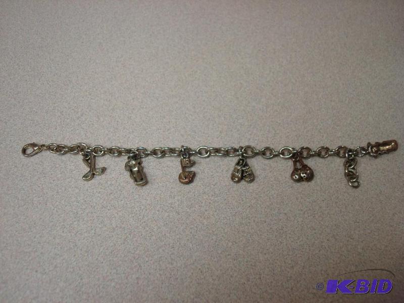 Golf Theme Charm Bracelet,May Show Wear...