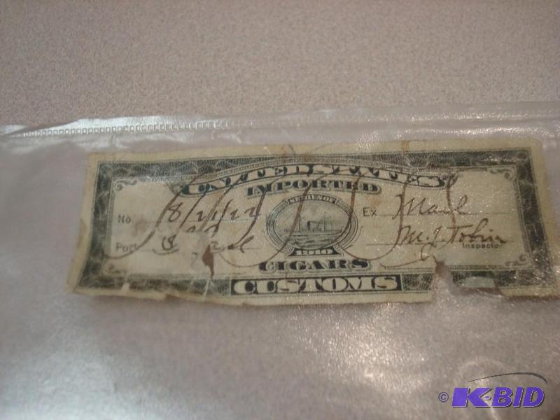 Vintage 1924 US Customs Cigars Tax Stamp...