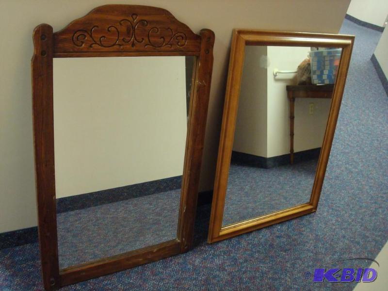 Pair Of Large Wood Framed Mirrors, Show Some ...