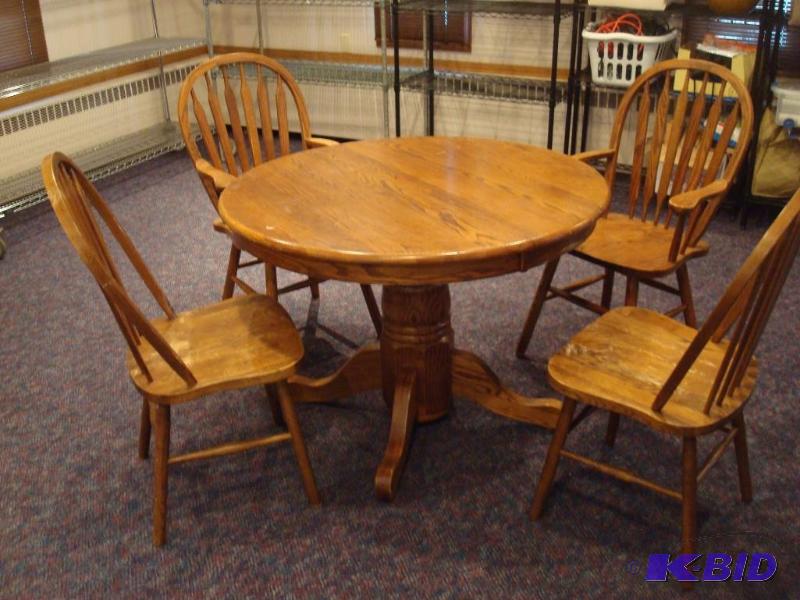 Wood Table And Chairs, Shows Wear, Has Scuffs...