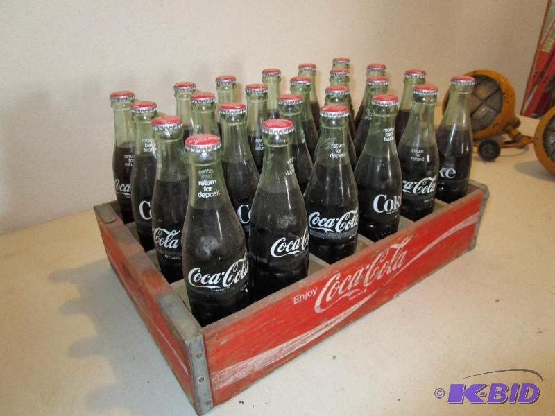 Vintage Coke Crate with Bottles