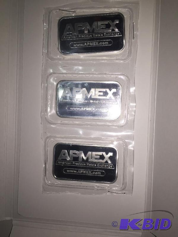 lot 28 image: qty 3, 1 oz silver bars...