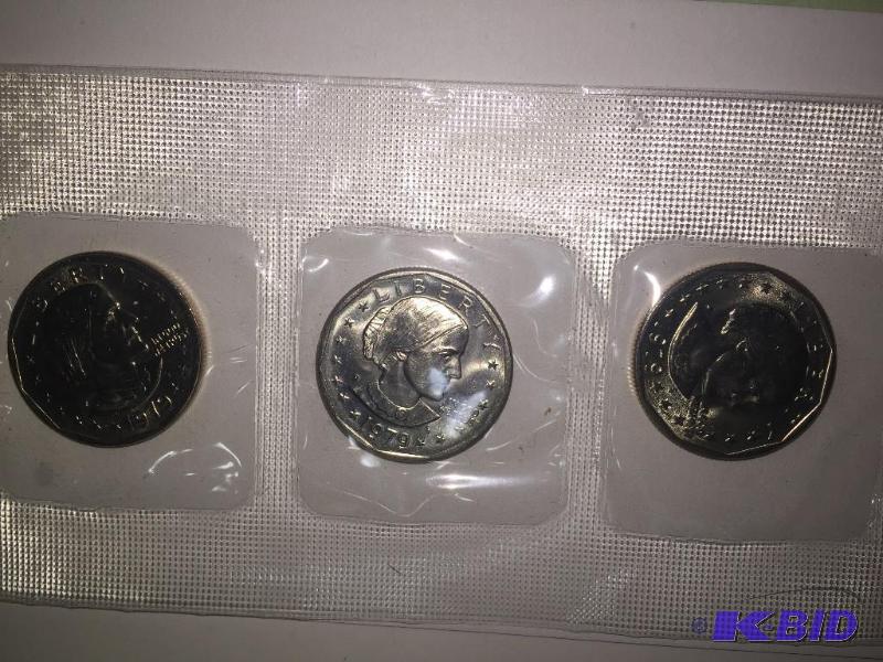 lot 30 image: 1979 Susan B Anthony Mint Set, P-D-S Coins...