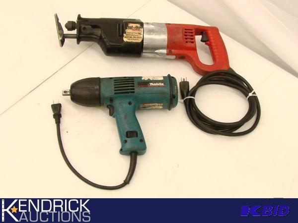 lot 71 image: Milwaukee Sawzall and Makita Impact Gun