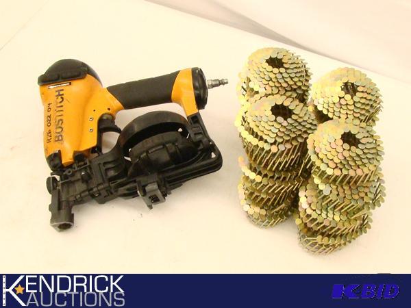 lot 73 image: Bostitch Pneumatic Roofing Nailer and Nails