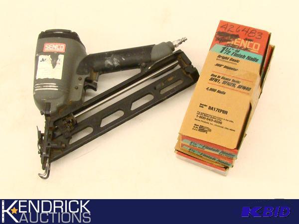 lot 75 image: SENCO Pneumatic Finishing Nailer and Nails