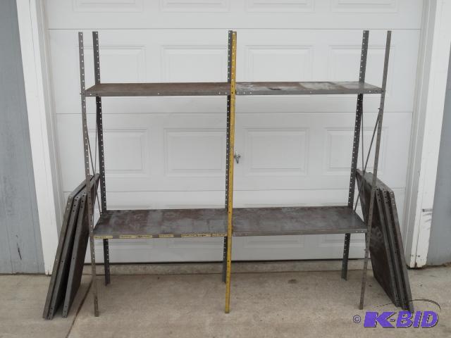 lot 131 image: Two section steel shelf, 10 shelf, 6x6x18&q...