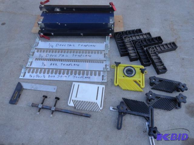 lot 87 image: Assortment of woodworking jigs Dovetail, box...