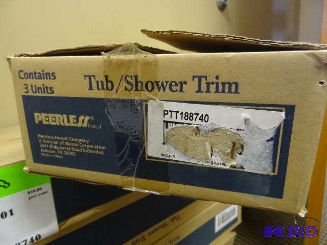 lot 42 image: Peerless tub shower trim. PTT188740. Qty 3 ki...