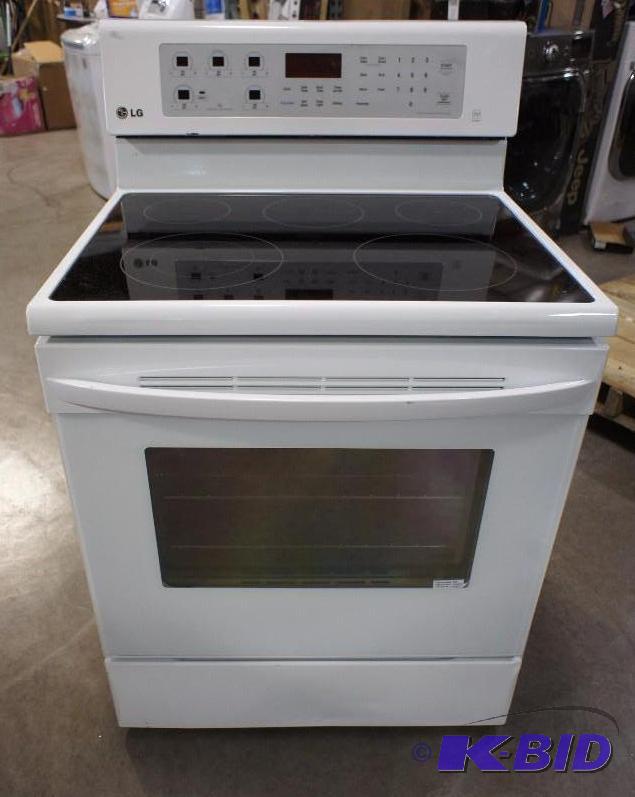 lot 6 image: New LG Stove - Model # (LRE3083SW) - 6.3 cu. ...