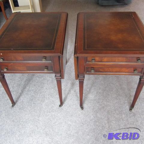 Mahogany Drop-leaf End Tables