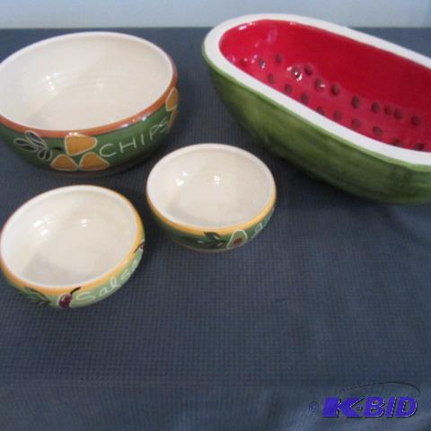Chips & Dip Set, Watermelon Bowl