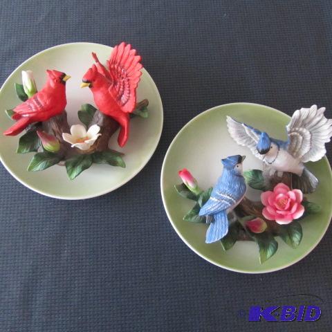Detailed Cardinal & Blue Jay Porcelain