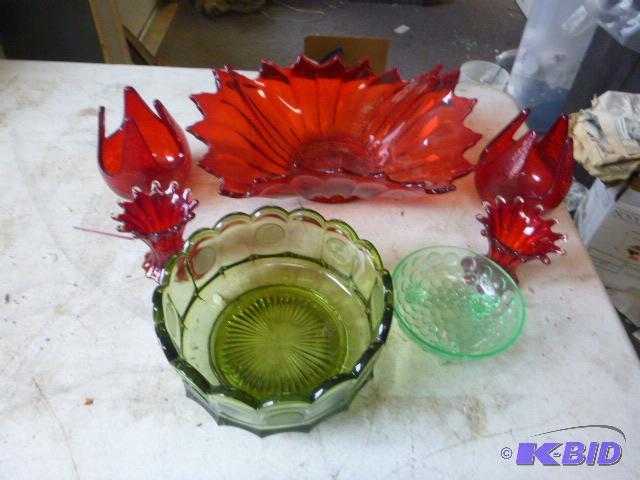 Miscellaneous Colored Glass Items...