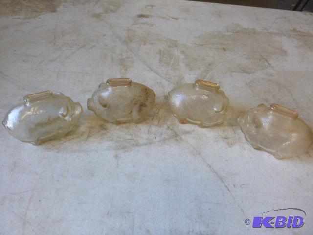 Four &nbspGlass Piggy Banks...