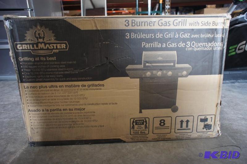New Grill Master 3 Burner Gas Grill with side...