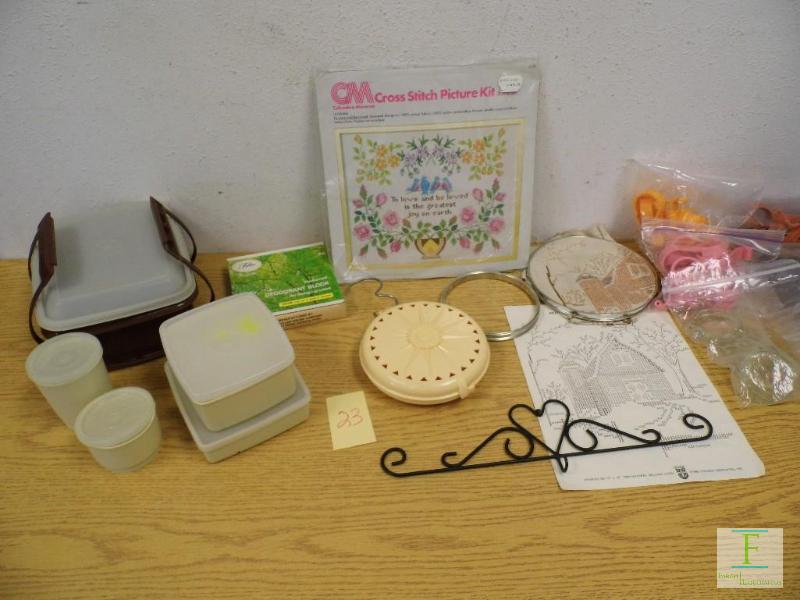 Tupperware Lunch Box & Needle Point
