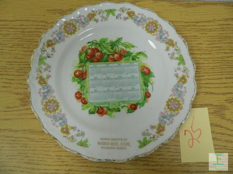 1911 Calendar Plate - Wagner, Montana