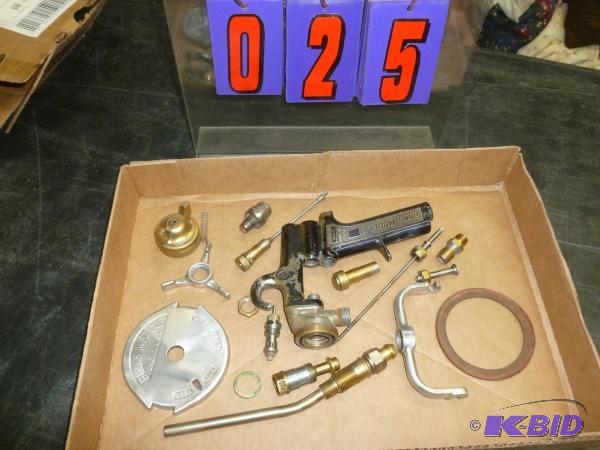 lot 25 image: Flat of binks #7 spray gun parts. Terms. Insp...