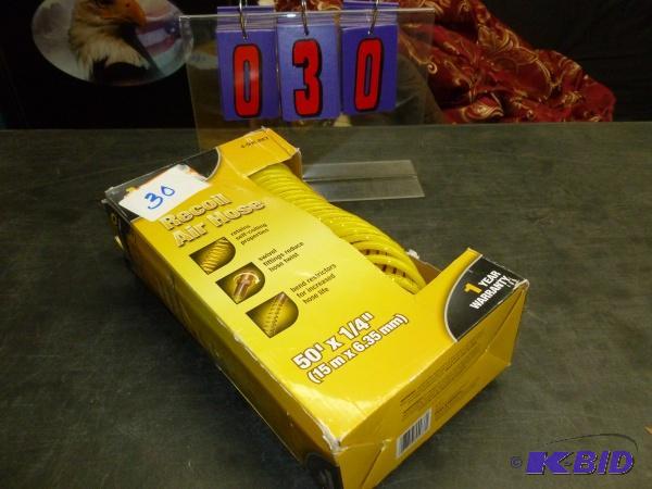 lot 30 image: 50 x 14" recoil air hose. As shown. Te...