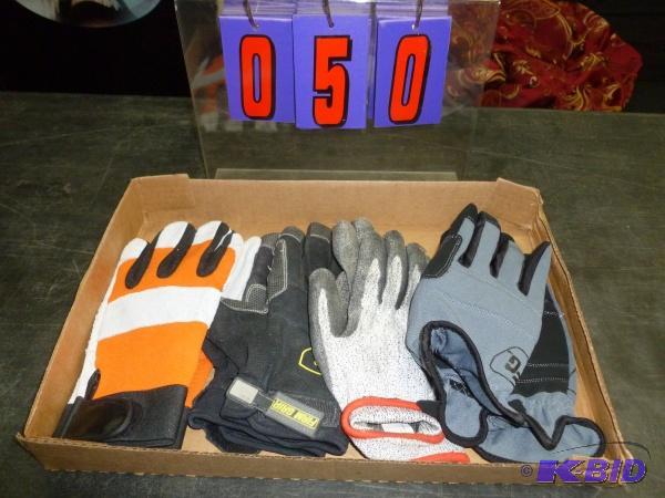 lot 50 image: Flat of gloves. Size large. As shown. Terms. ...
