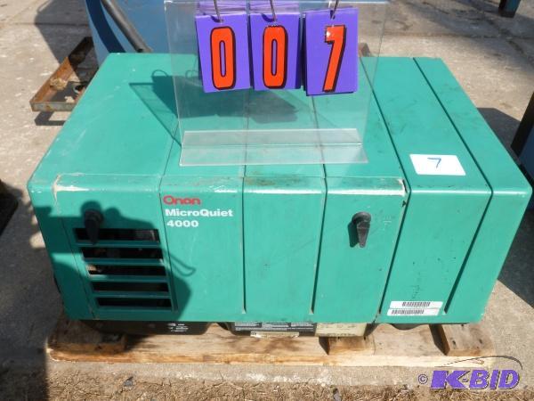 lot 7 image: Onan micro quiet 4000 generator. As shown. C...