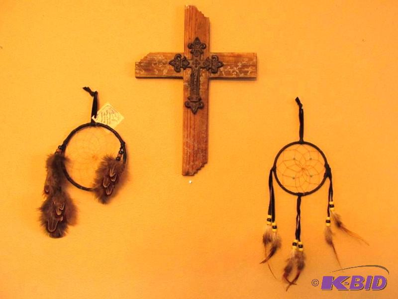 lot 101 image: Cross and 2 Dream Catchers