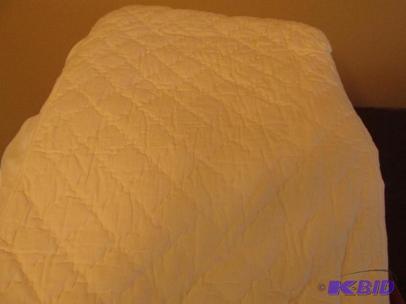 lot 142 image: Queen Size Pottery Barn Bed Skirt.  (Beautiful)