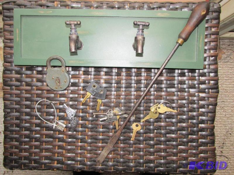 lot 188 image: Water Faucet Coat Hanger, Key and Other