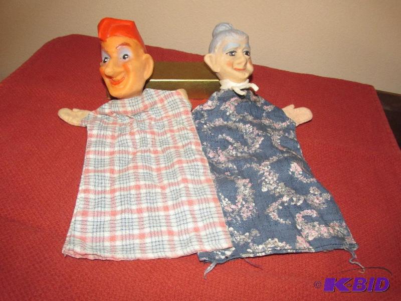 lot 203 image: Vintage Punch and Judy Hand Puppets