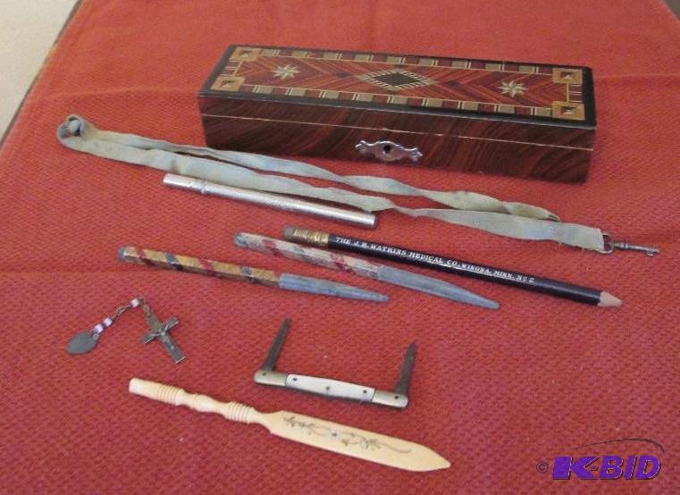 lot 28 image: Antique, Vintage Pencil Box and more