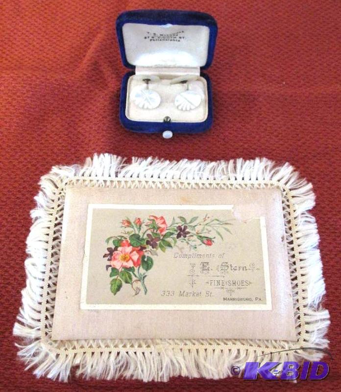 lot 29 image: 2 Very Nice Pieces - Advertising Card, NEW CUFFLINKS