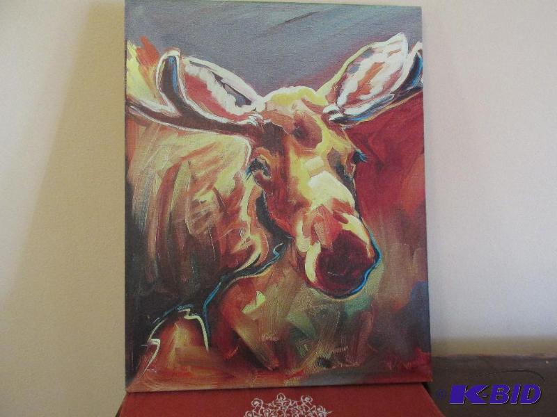 lot 33 image: Baby Moose - Canvas Print