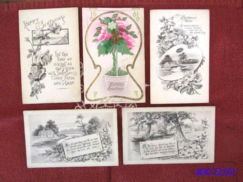 lot 47 image: Vintage Birthday Post Cards