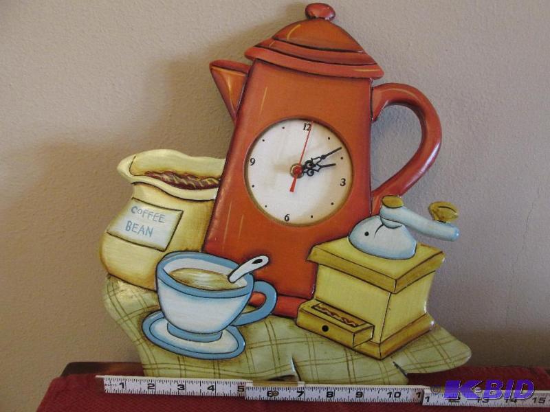 lot 51 image: Coffee Pot, Coffee Cup, Cream and Sugar CLOCK