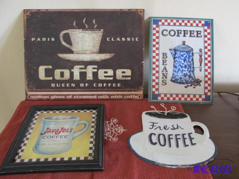 lot 59 image: 4 COFFEE SIGNS