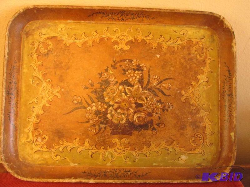 lot 68 image: Antique, Vintage - Collectible Papier Mache Tray