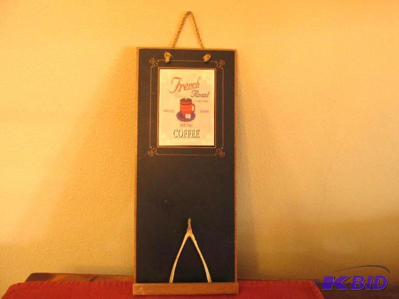 lot 85 image: French Roast Coffee Blackboard Sign with a Wish Bone