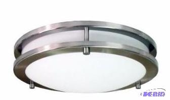 Hampton Bay Modern 1-Light Brushed Nickel Flush Mount.  No Cracks or Chips in glass.